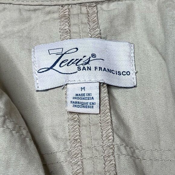 Y2K Levi’s Khaki Button Down Jacket Medium - Picture 7 of 9